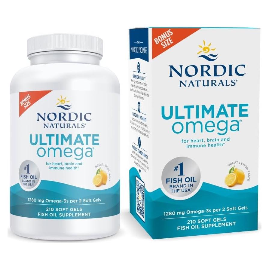 Omega Ultimate Nordic Naturals 210 Geles Blandos Limón 1280 mg Omega-3