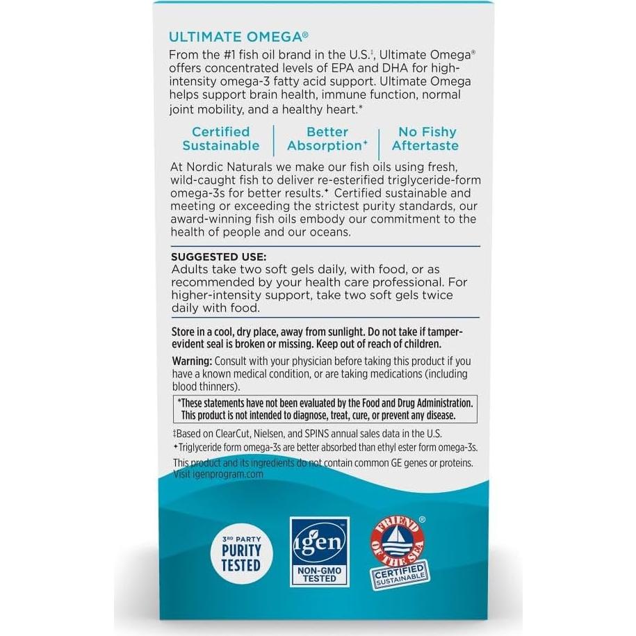 Omega Ultimate Nordic Naturals 210 Geles Blandos Limón 1280 mg Omega-3