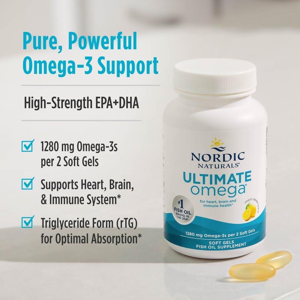 Omega Ultimate Nordic Naturals 210 Geles Blandos Limón 1280 mg Omega-3