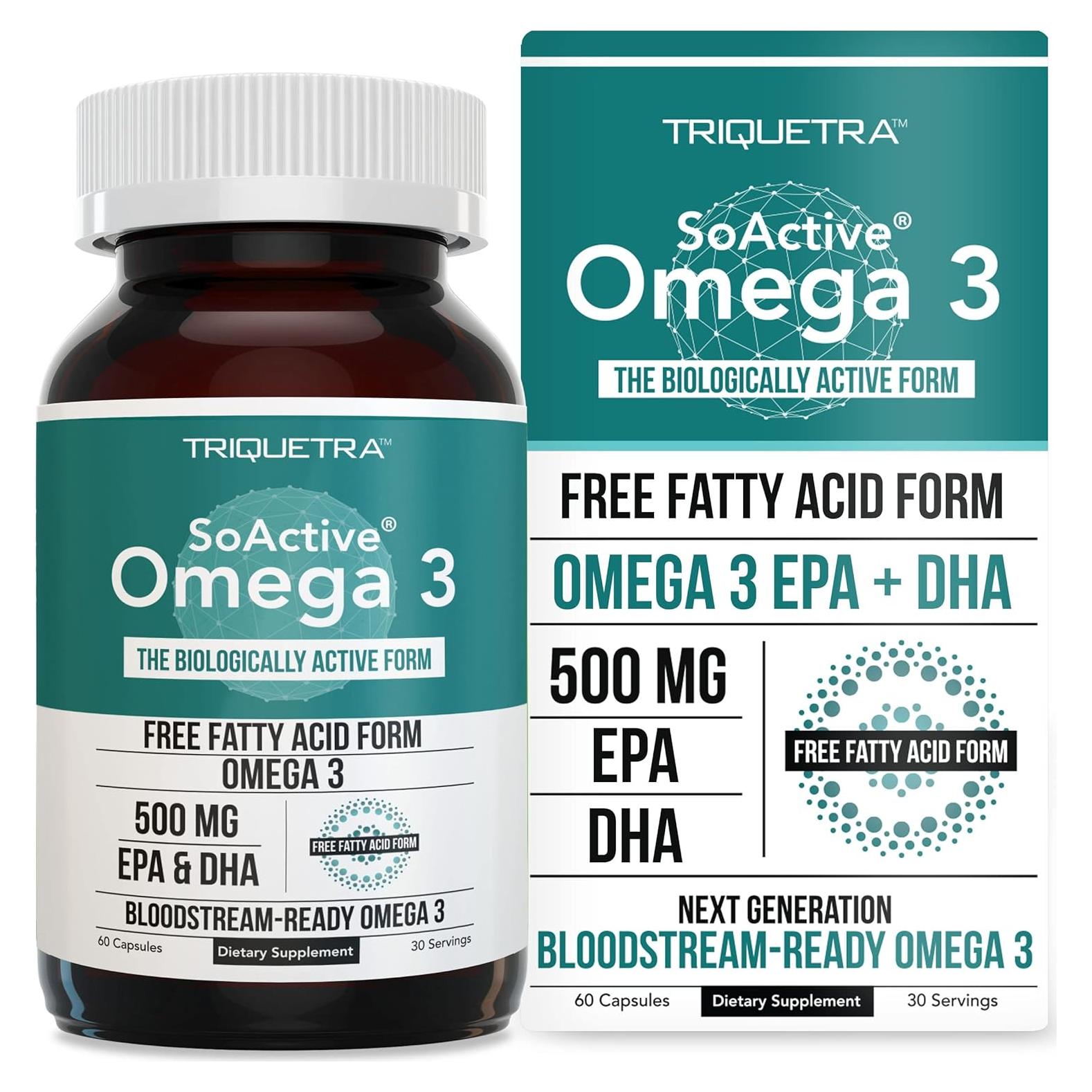 SoActive Omega 3 EPA & DHA 500 mg - 60 Cápsulas - Alta Absorción