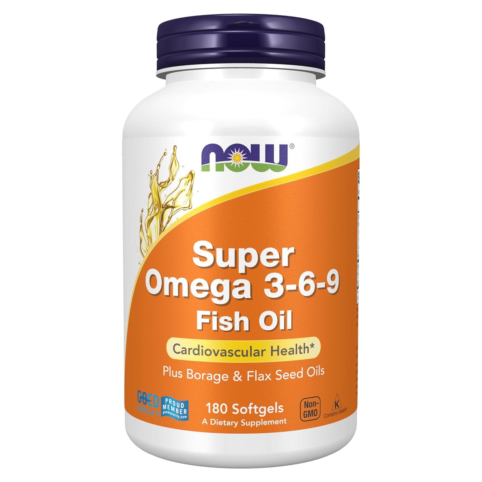 Suplemento Omega 3-6-9 NOW Foods 1200 mg 180 Cápsulas Blandas