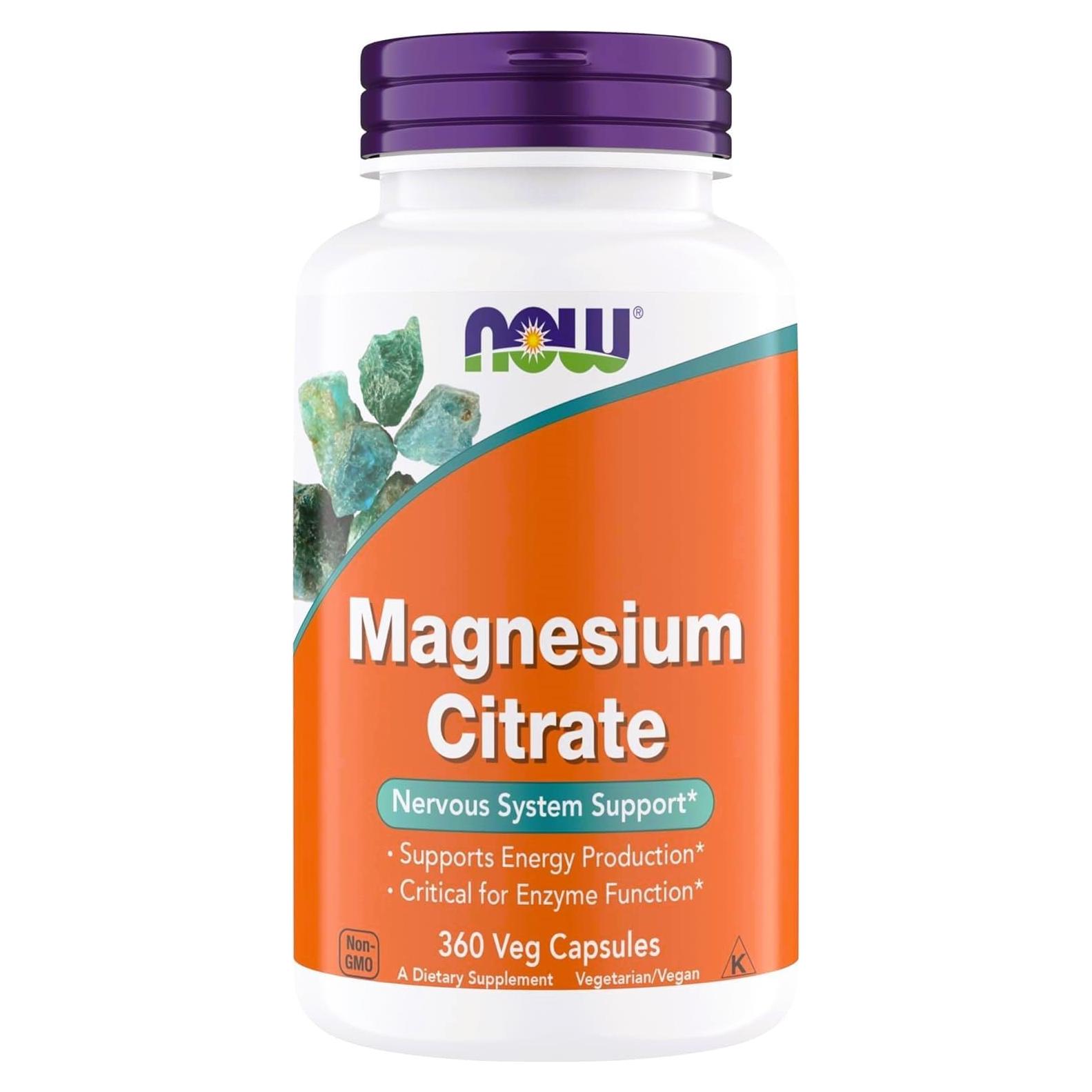 Citrato de Magnesio Now Foods 360 Cápsulas Veganas 227g