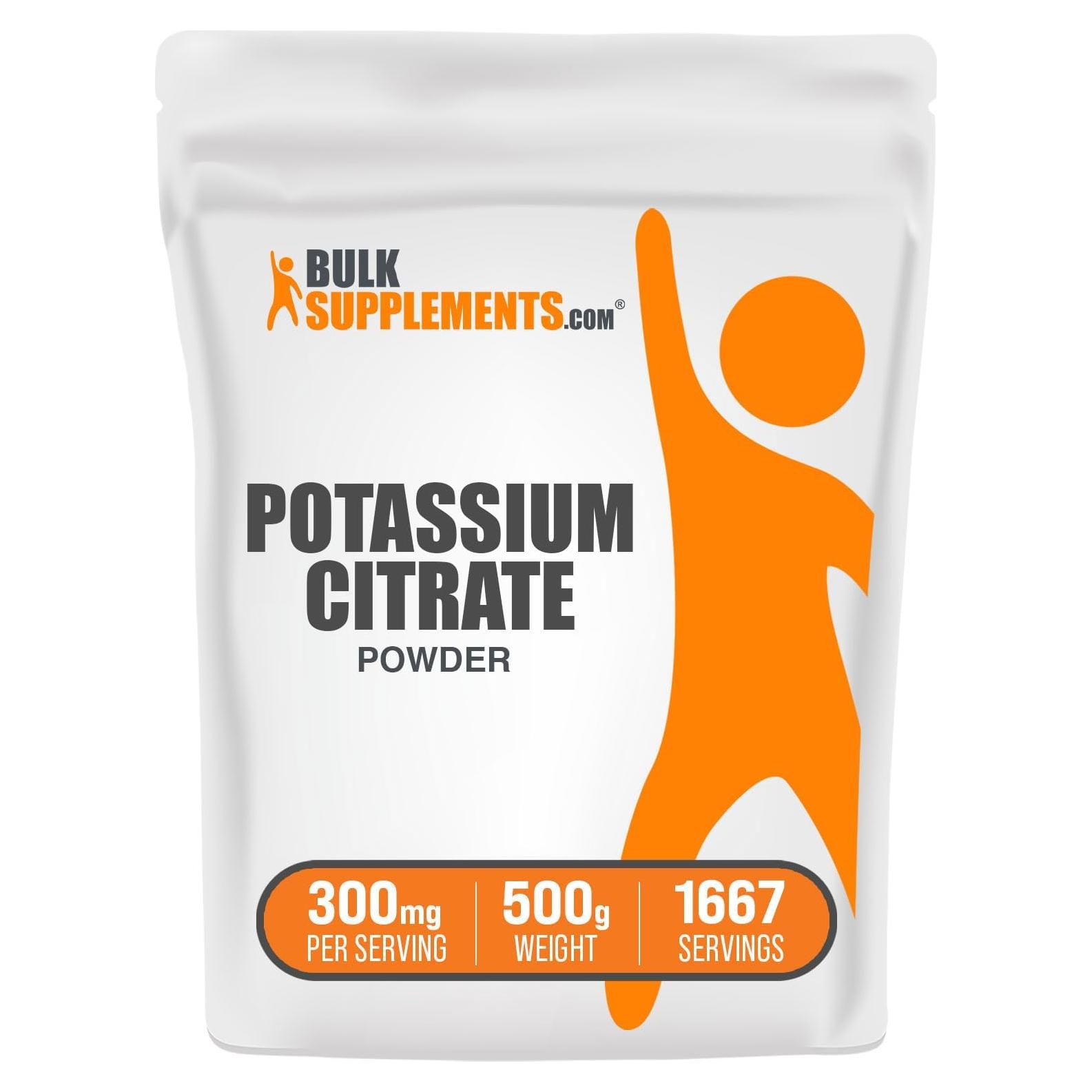Polvo de Citrato de Potasio BulkSupplements 500g - 99mg por Porción