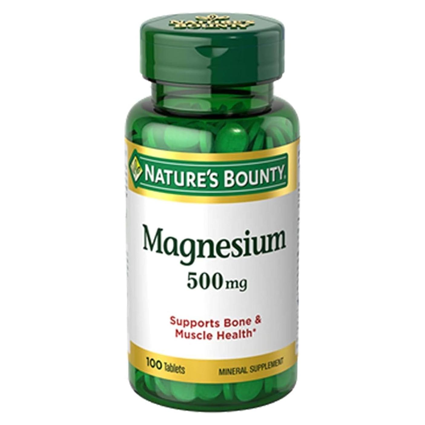 Tabletas de Magnesio Nature's Bounty 500 mg 100 Unidades