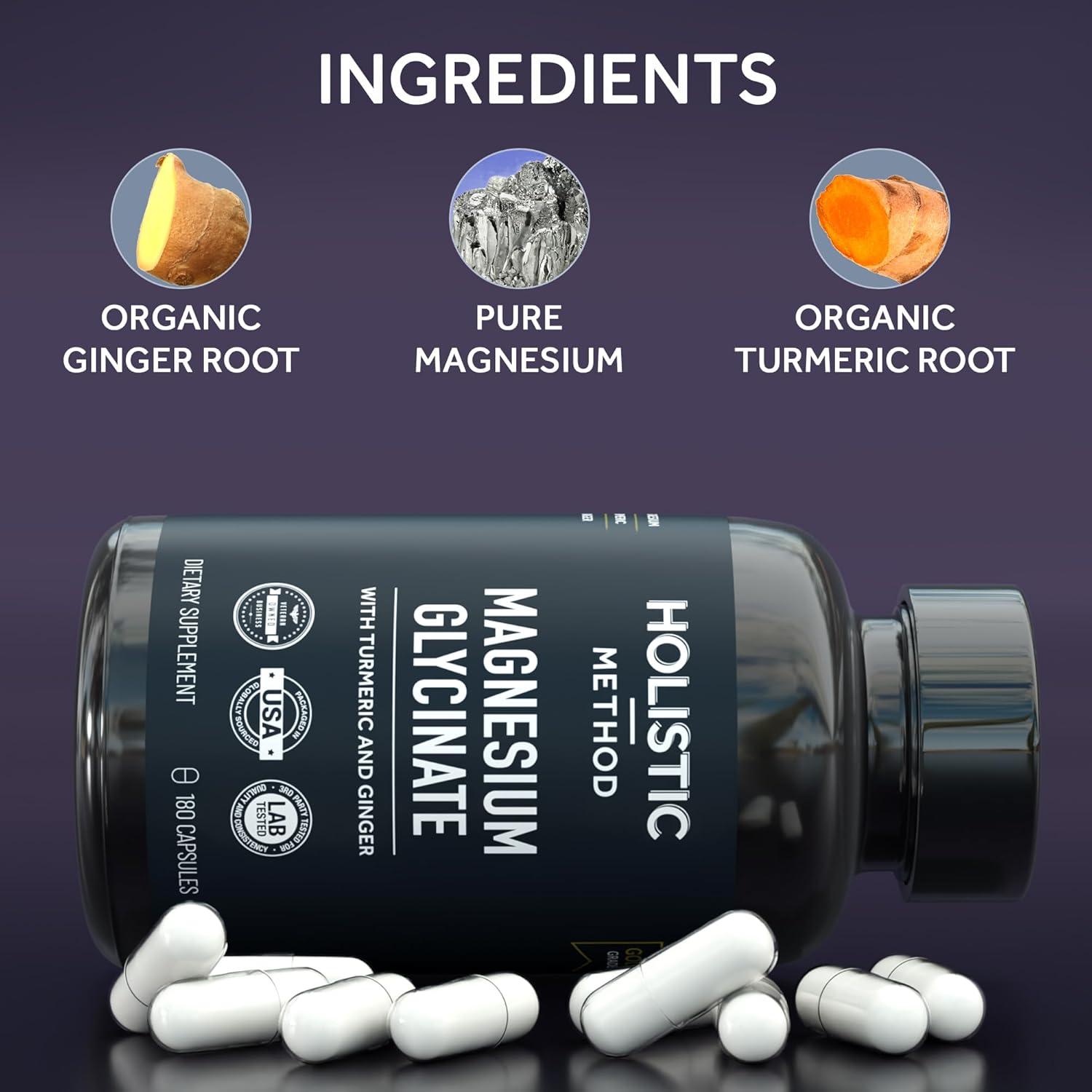 Cápsulas de Glicinato de Magnesio Método Holístico 180 Unidades