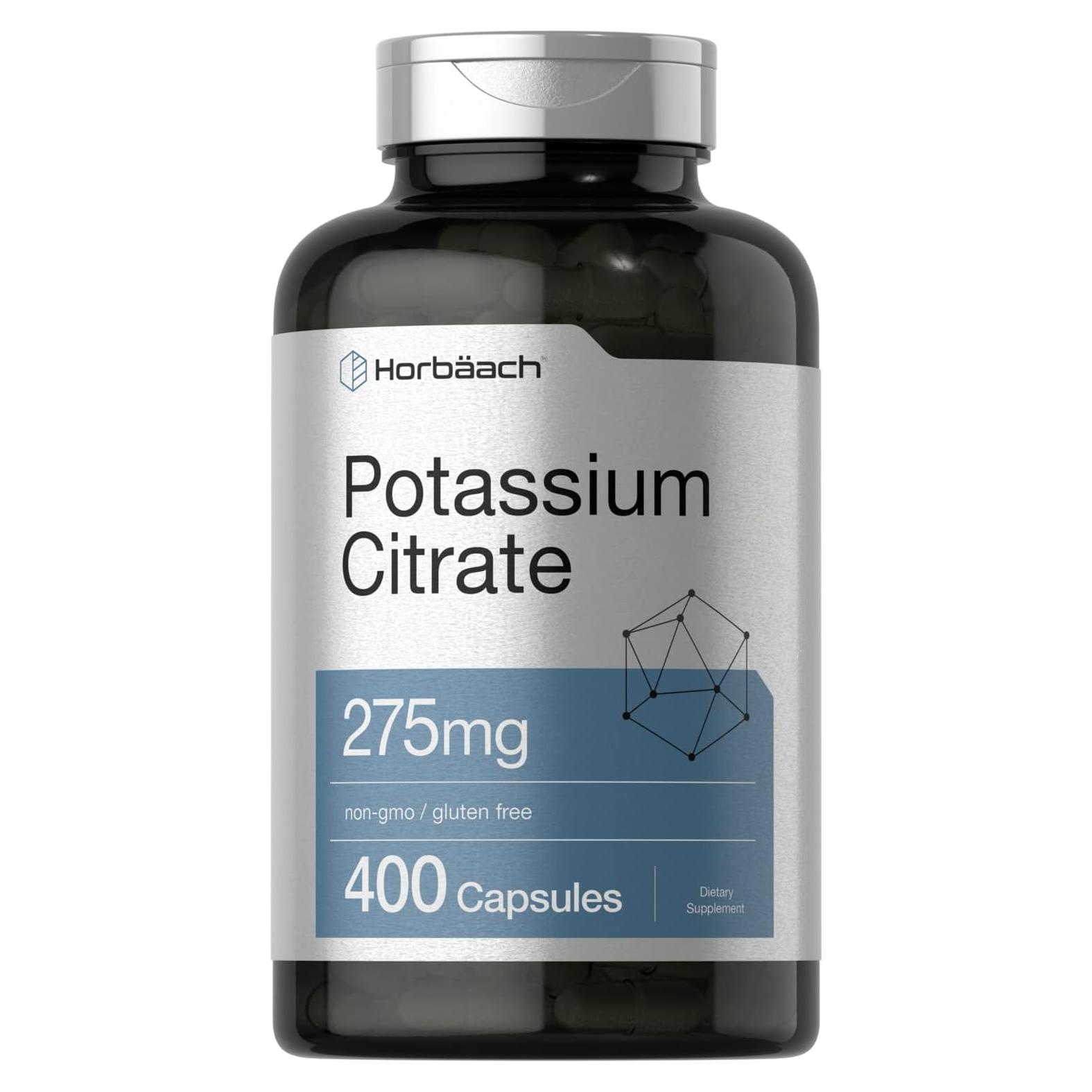 Suplemento Citrato de Potasio Horbaach 275 mg - 400 Cápsulas