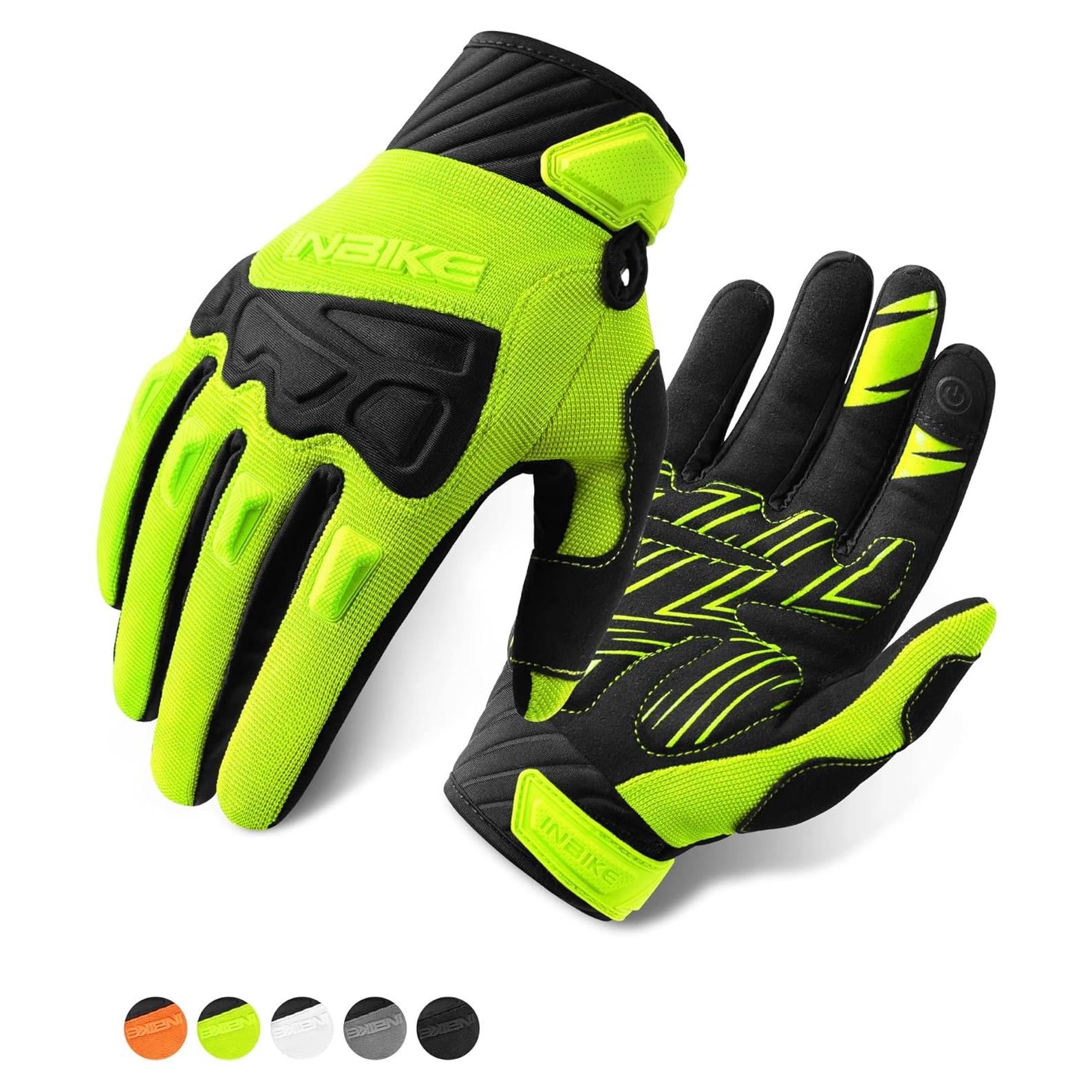 Guantes de Ciclismo INBIKE para Hombre Verde Transpirables