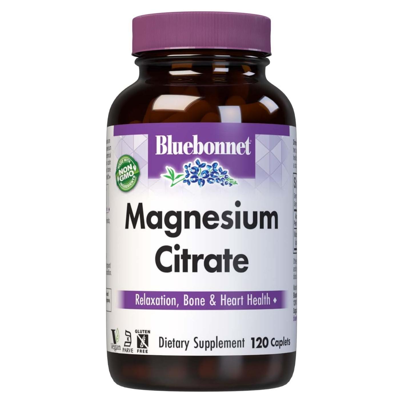 Citrato de Magnesio Bluebonnet 400mg 120 Tabletas Veganas