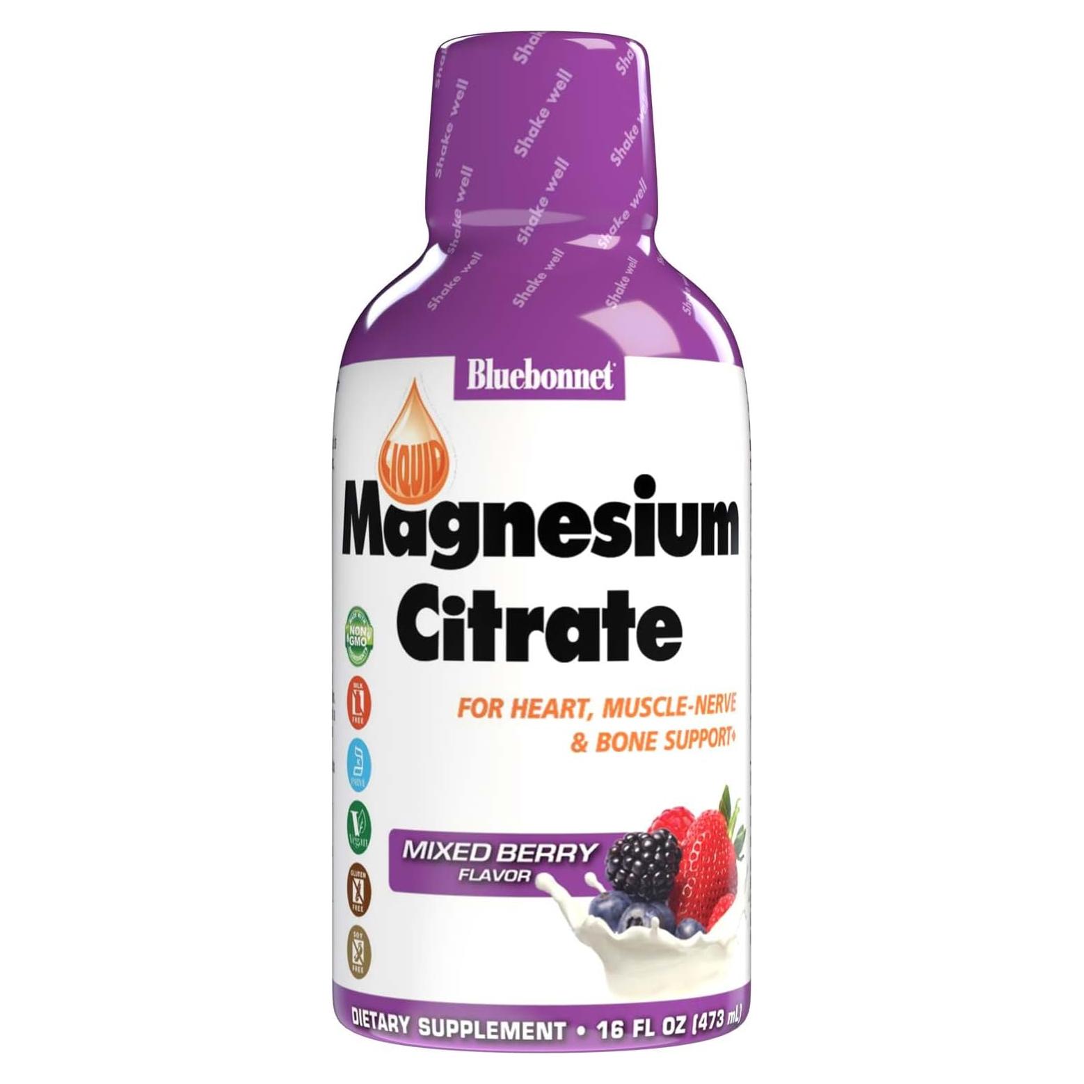 Citrato de Magnesio Bluebonnet 420 mg - 473 ml - Sabor Frutas Mixtas