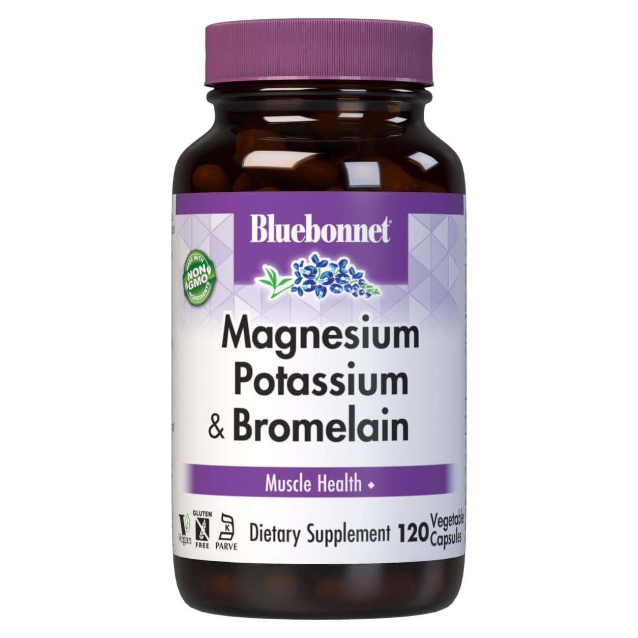 Suplemento de Magnesio y Potasio Bluebonnet 120 Cápsulas