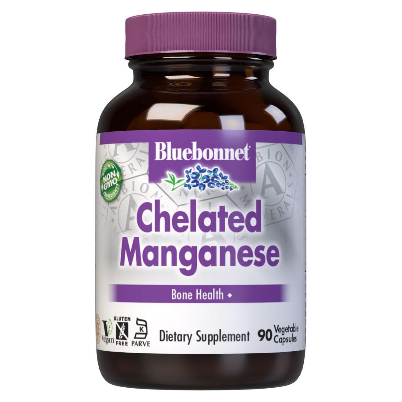 Cápsulas de Manganeso Quelado BlueBonnet 90 Unidades - Vegano