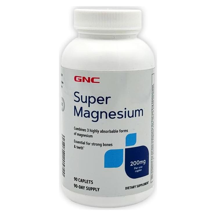 Suplemento de Magnesio GNC 400mg - 90 Tabletas para Huesos