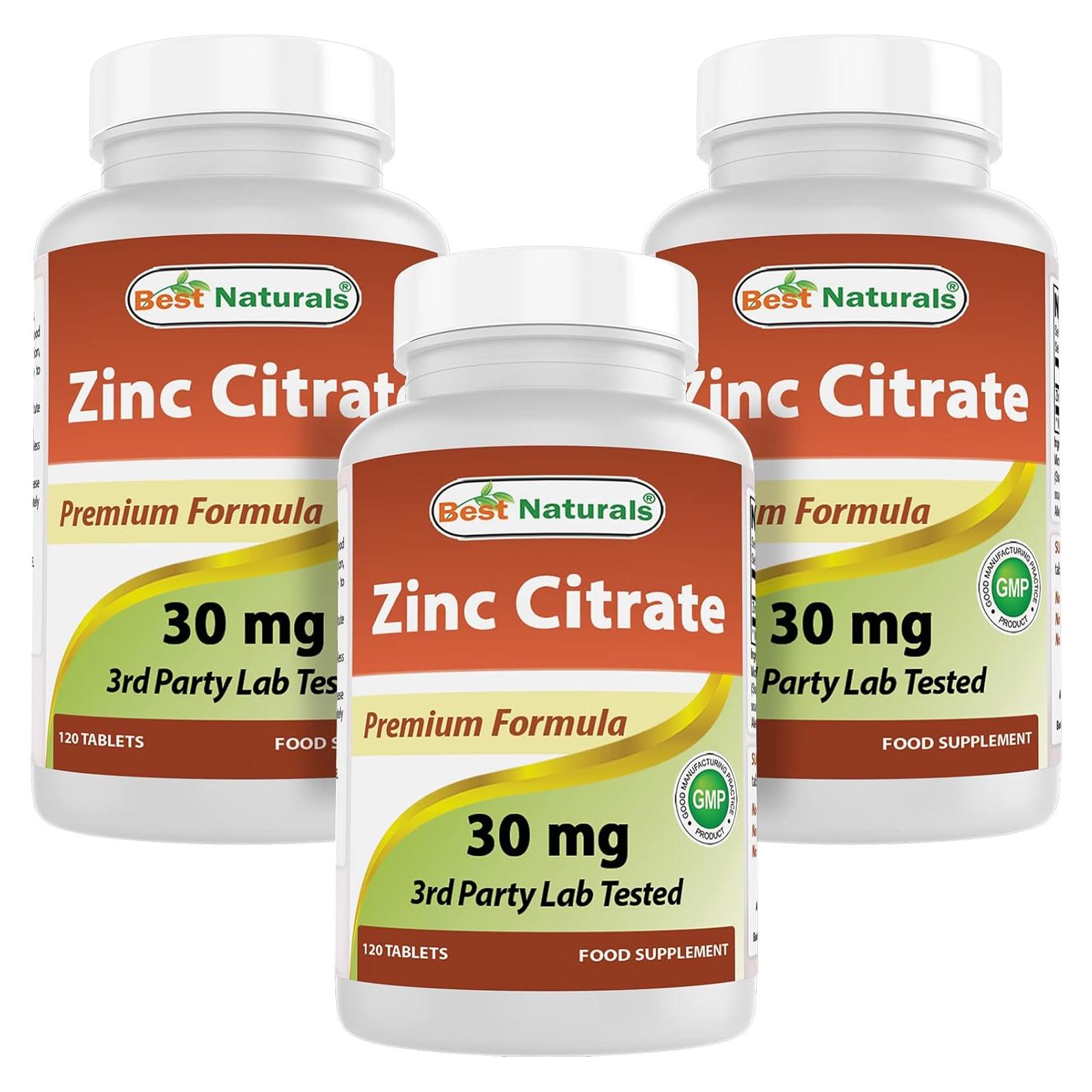 Suplemento de Zinc 30mg Mejores Naturales 120 tabletas