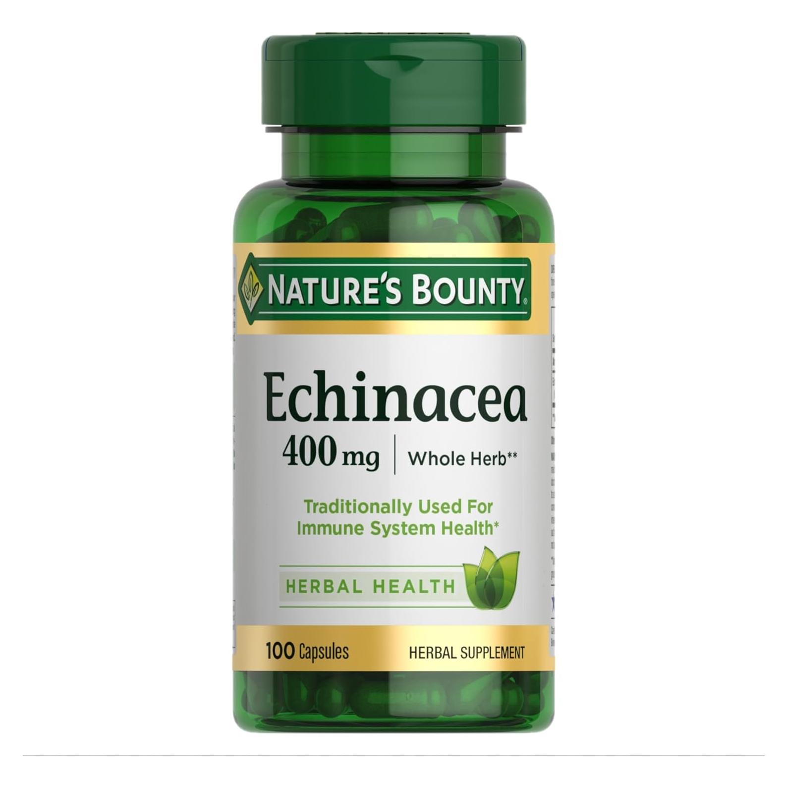 Echinacea Nature's Bounty 400mg 100 Cápsulas Suplemento Herbal