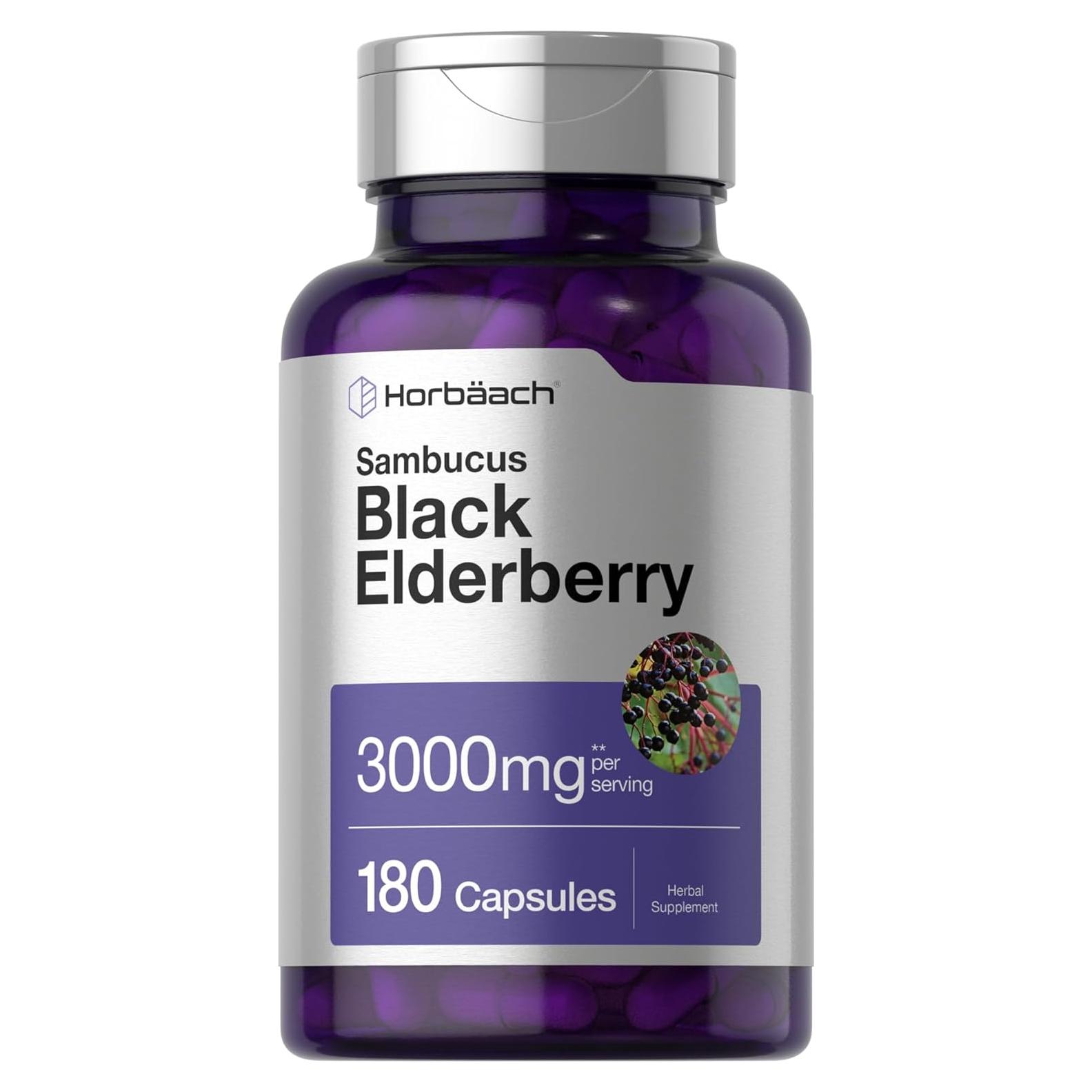Cápsulas de Saúco Negro Horbäach 3000mg - 180 Unidades
