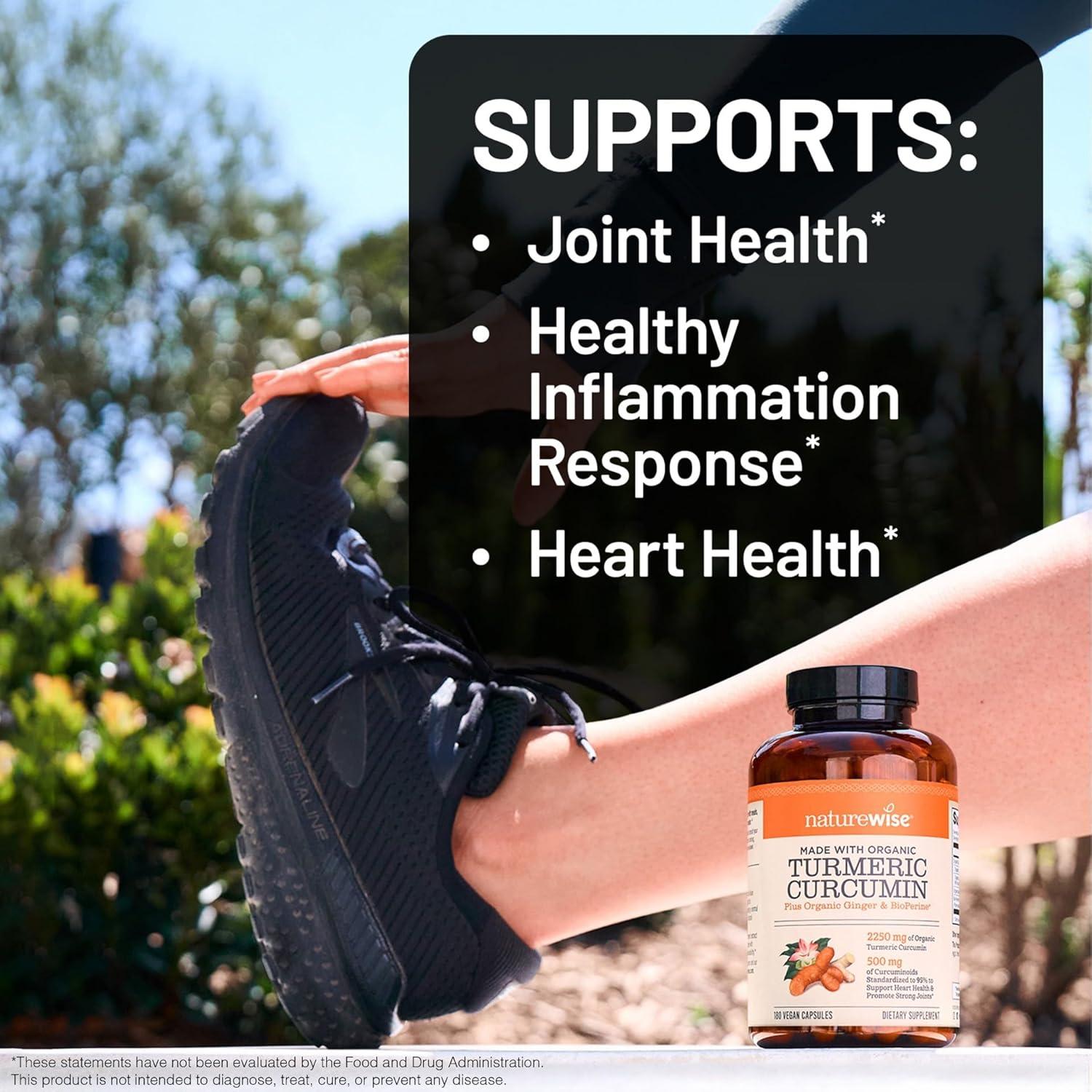 NatureWise Curcumina 2250mg con Bioperine - 180 Cápsulas Veganas