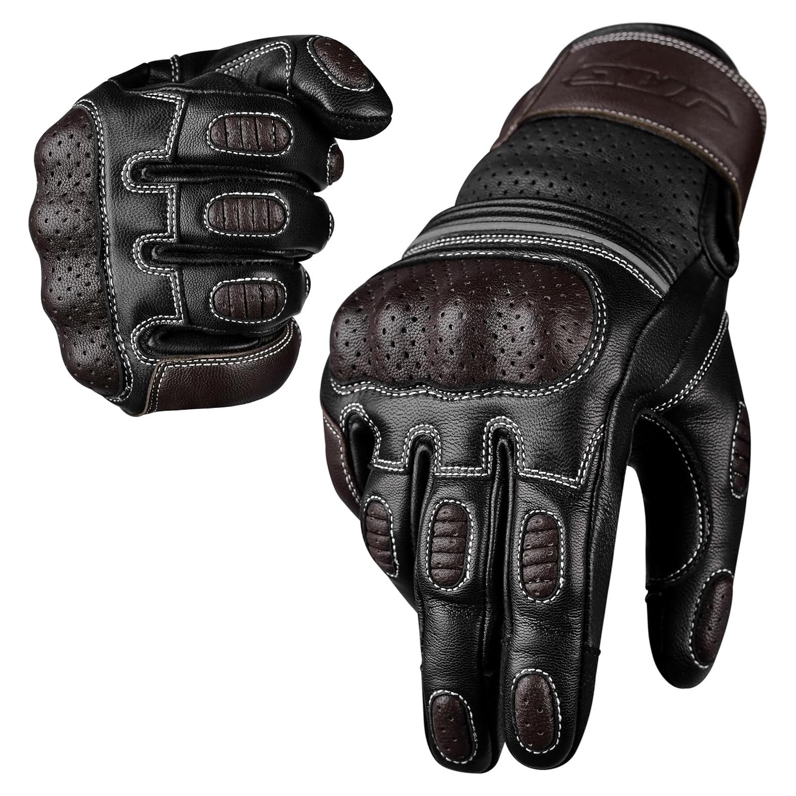 Guantes de Motocicleta J.A.G. Cuero Negro 3X Grande Táctiles