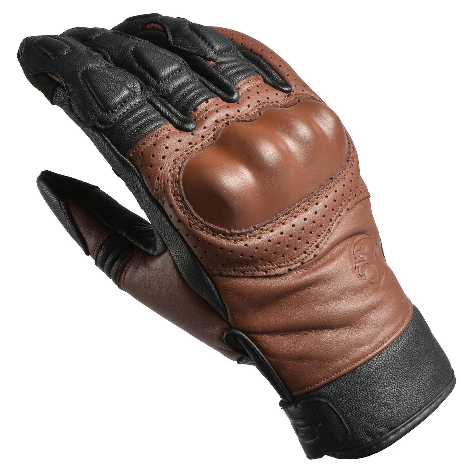 Guantes de Motocicleta J.A.G. Cuero Perforado Táctiles