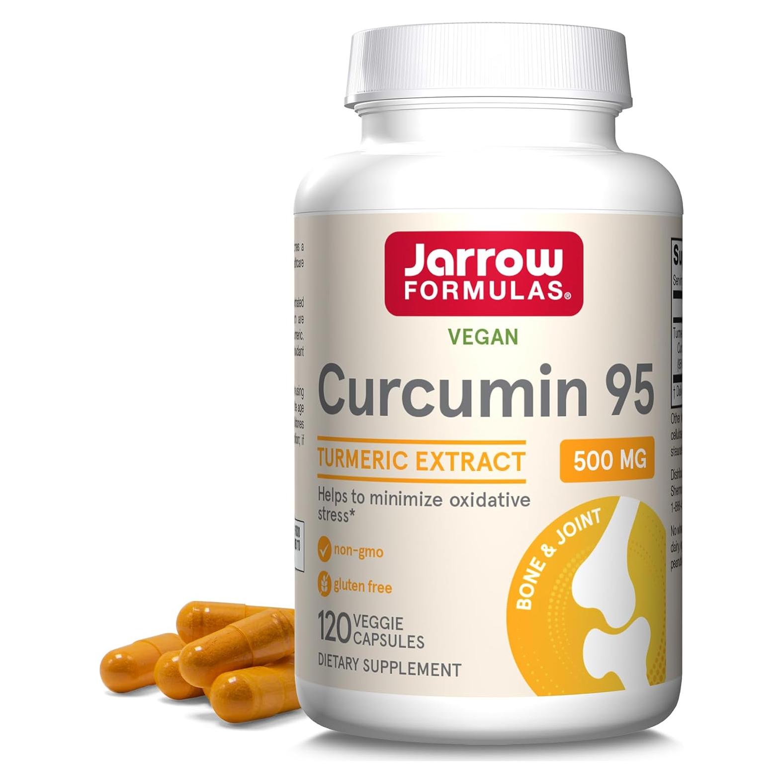 Suplemento de Cúrcuma Curcumina Jarrow 500 mg 120 Cápsulas