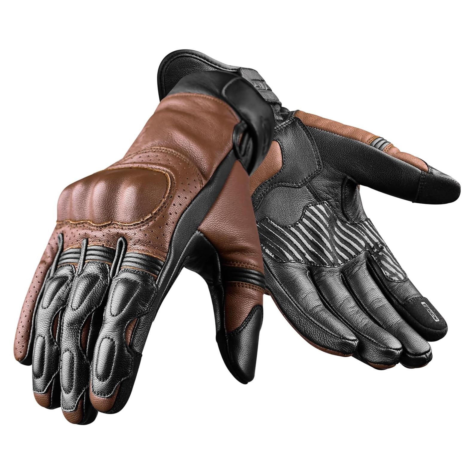 Guantes de Motocicleta J.A.G. Cuero Perforado Táctiles 3XL