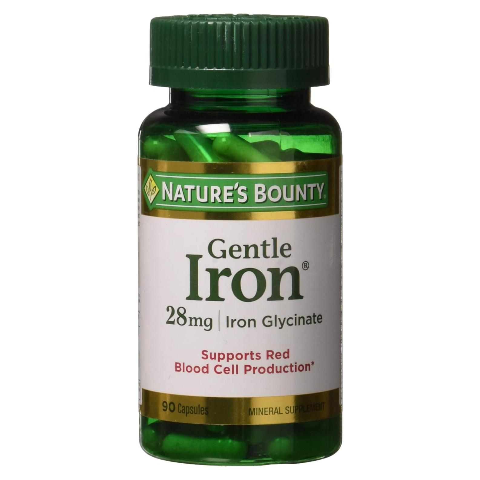 Hierro Suave Nature's Bounty 28 mg 90 Cápsulas Suplemento