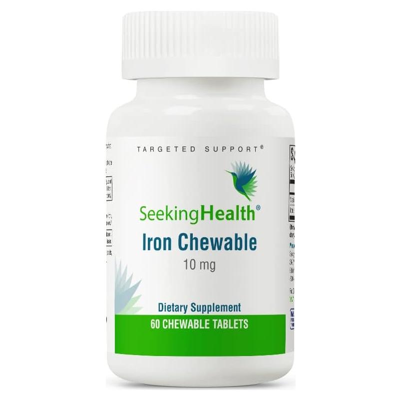 Hierro Masticable Seeking Health 10 mg con Vitamina C 60 Tabletas