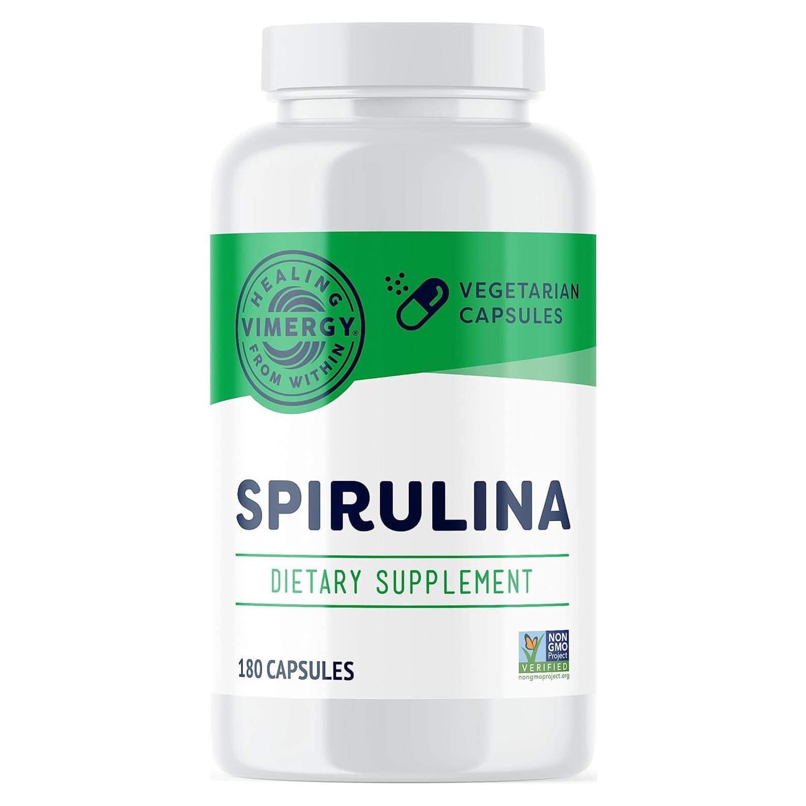 Cápsulas de Spirulina Vimergy - Proteína Vegetal 180 Unidades