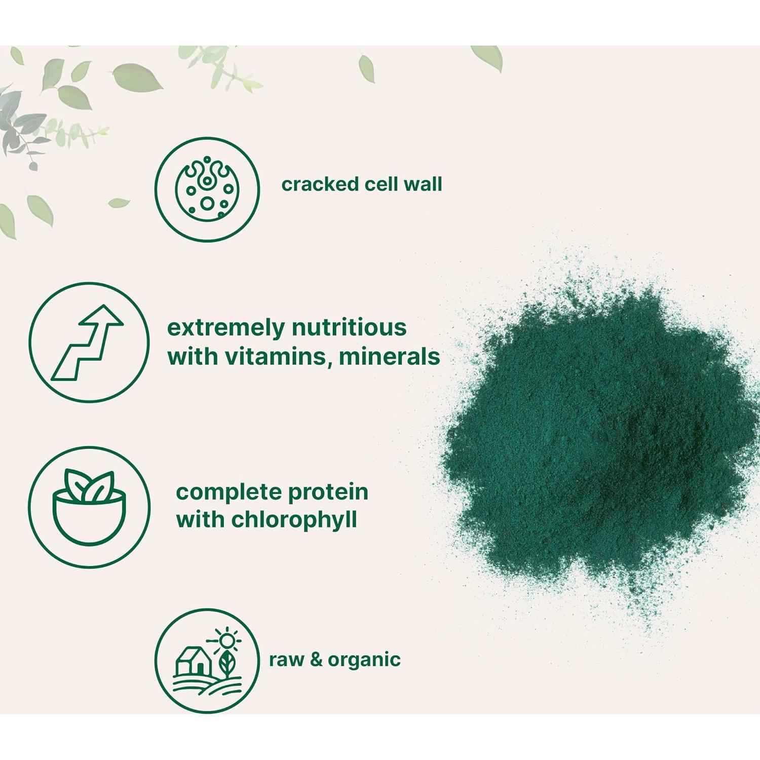 Polvo de Chlorella Orgánica Micro Ingredients 283.5g Crudo Vegano