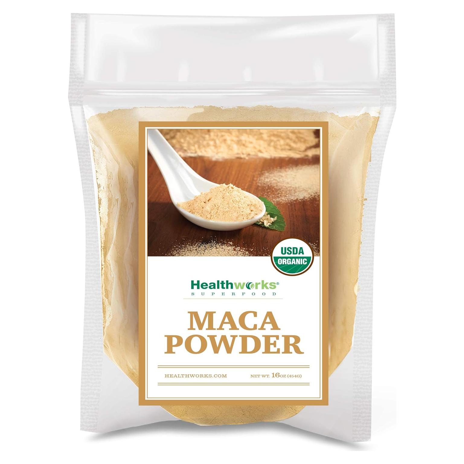 Polvo de Maca Orgánico Crudo Healthworks 454 g - Superalimento
