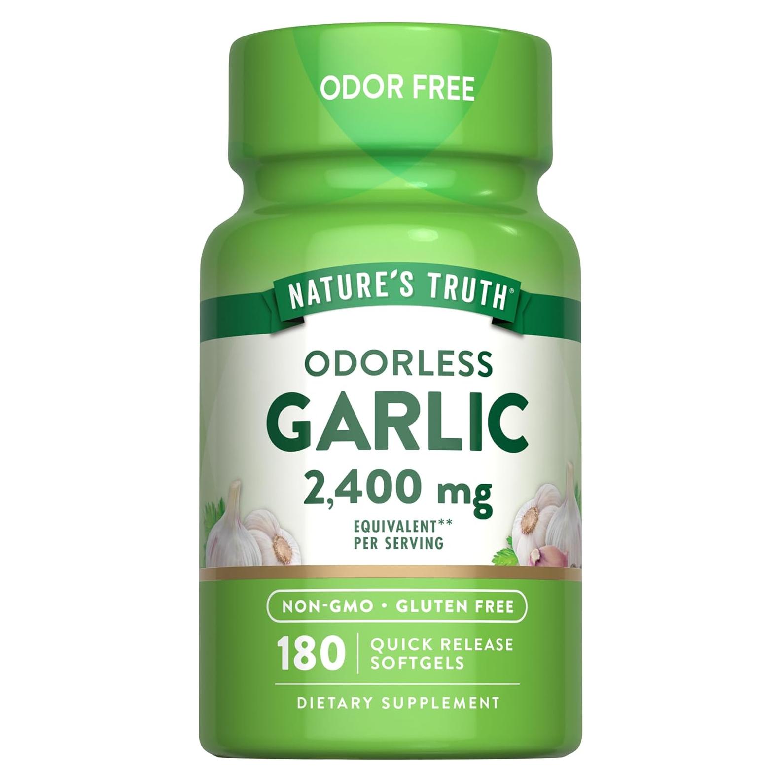 Suplemento de Ajo Sin Olor Nature's Truth 2400mg 180 Cápsulas