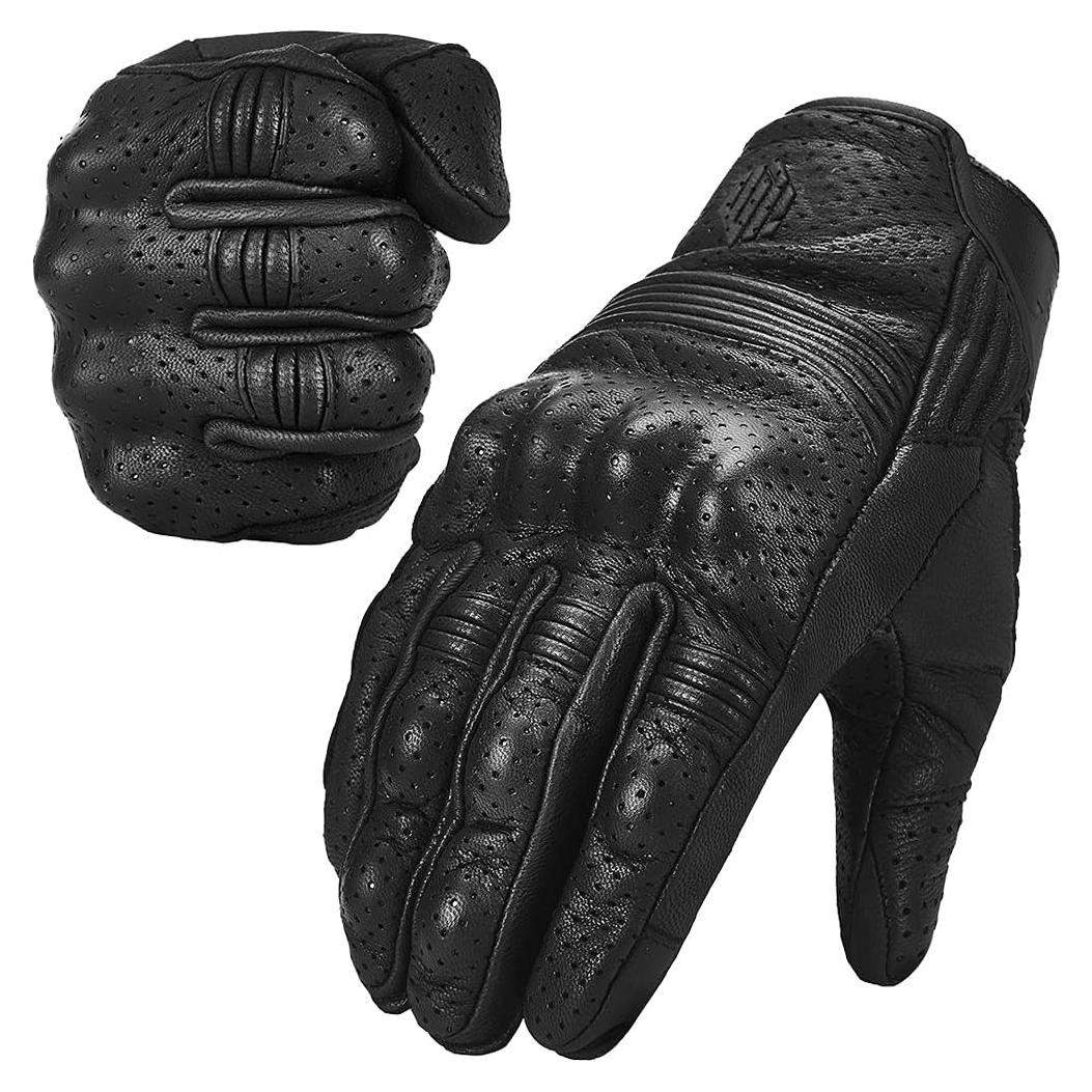 Guantes de Motocicleta ILM DN01 Cuero de Cabra Talla XXL