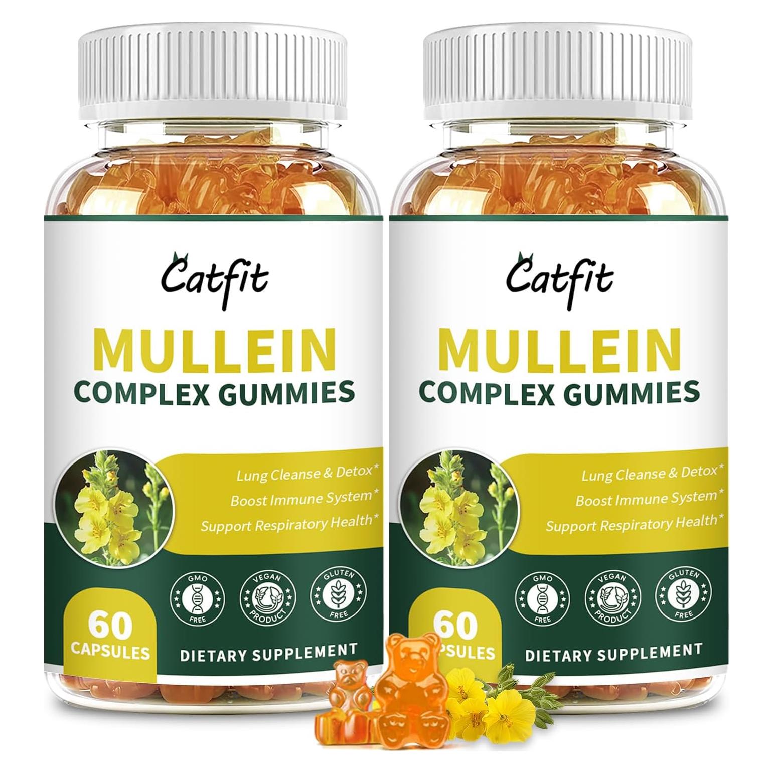 Gominolas de Mullein Catfit 120 pcs - Desintoxicación Pulmones