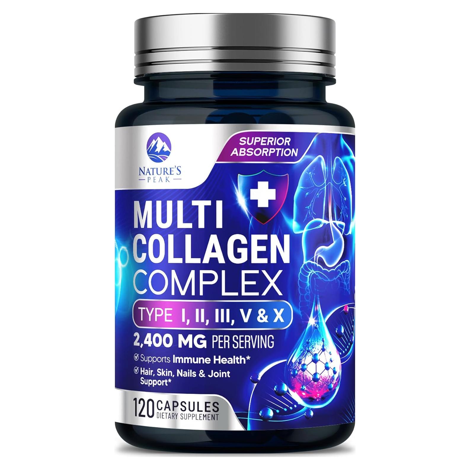 Suplemento de Colágeno Hidrolizado Nature's Peak - 120 Cápsulas