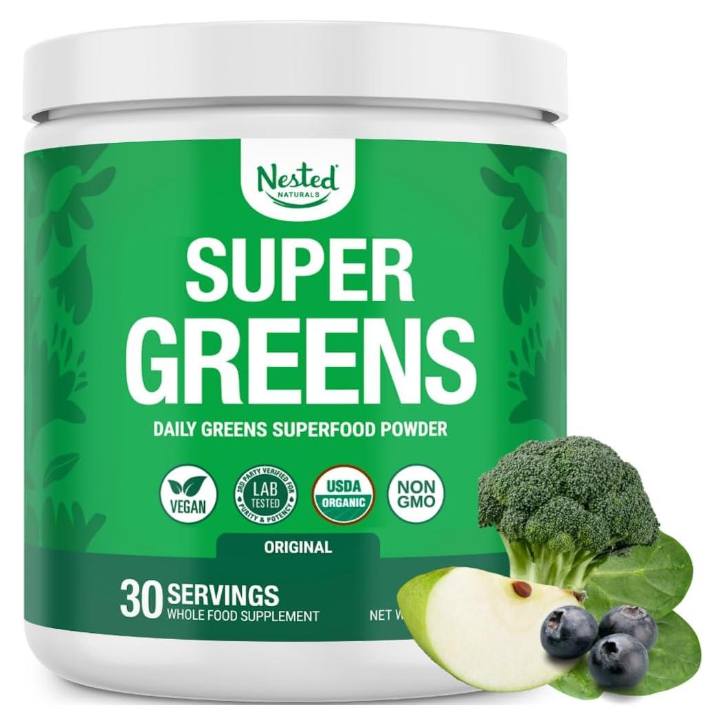Polvo de Superalimentos Nested Naturals Super Greens 30 Porciones