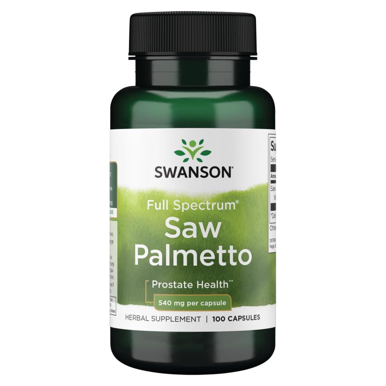 Swanson Saw Palmetto 540 mg - Suplemento Natural 100 Cápsulas