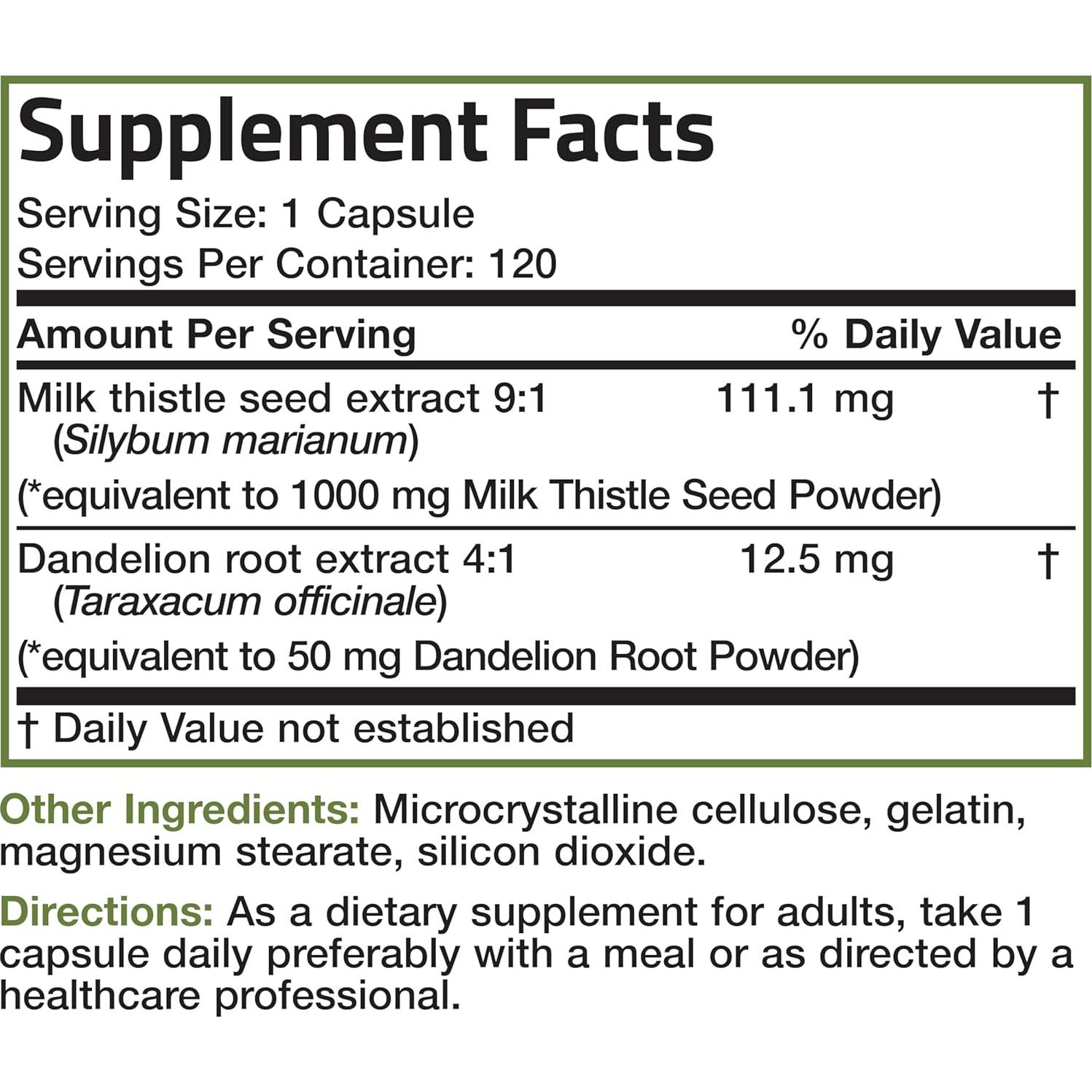 Bronson Cardo Mariano 120 Cápsulas - Apoyo Hepático y Antioxidante