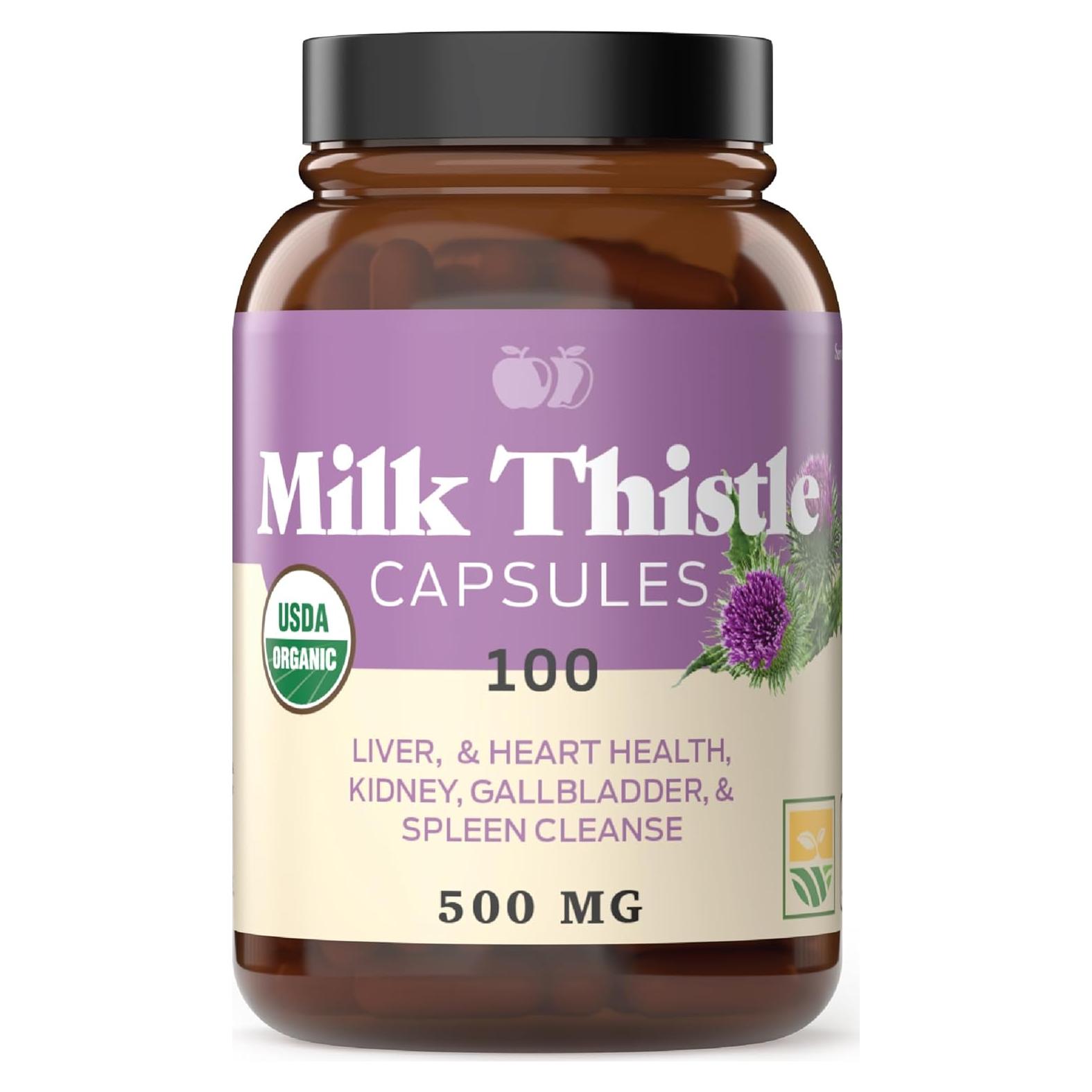 Cápsulas de Cardo Mariano Orgánico Complete Natural - 500 mg