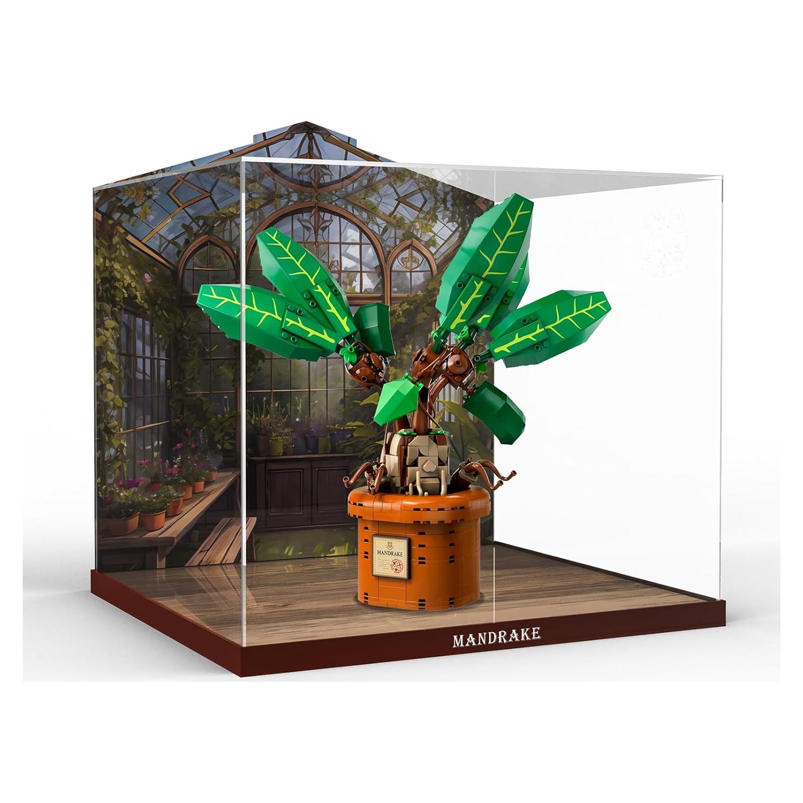 Caja de Exhibición Acrílica NAOCARD para Planta Mandrágora Lego 76433
