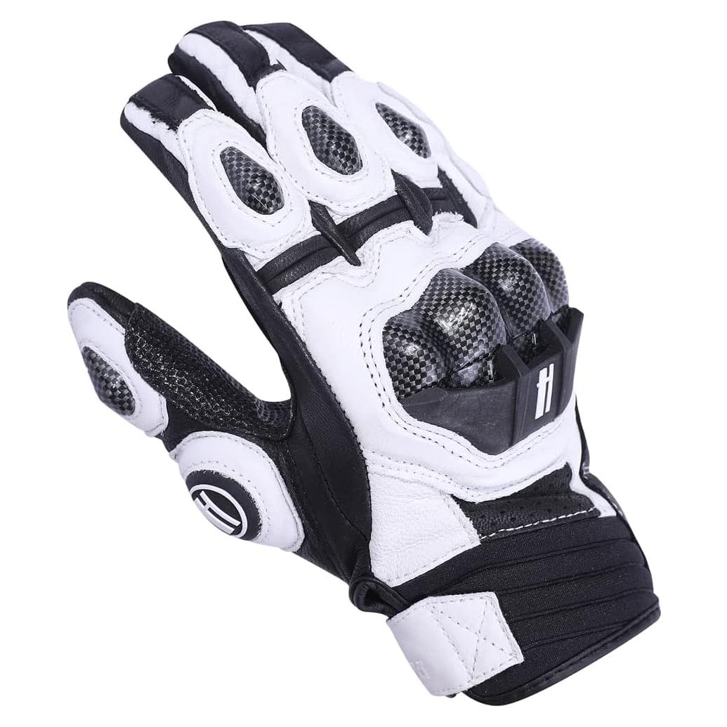 Guantes de motocicleta Harssidanzar KM046 cuero táctil S
