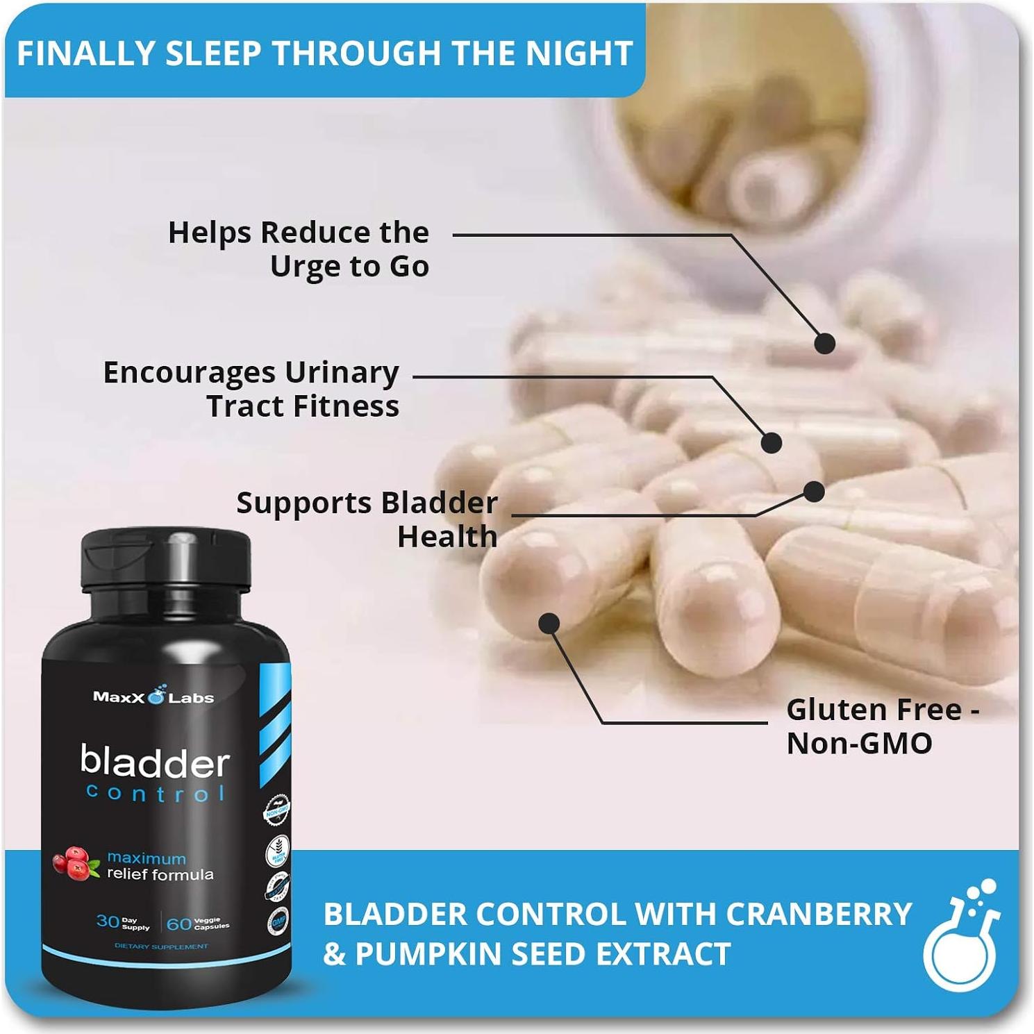 Suplemento Control de Vejiga MaxX Labs - 60 Cápsulas