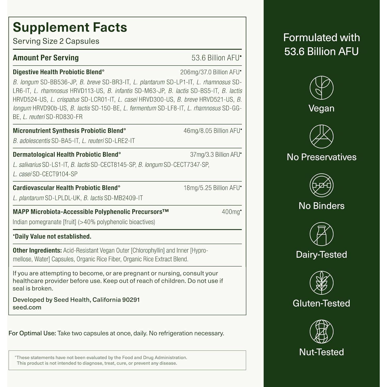 Seed DS-01 Sinbiótico Diario - 60 Cápsulas Veganas - Salud Digestiva