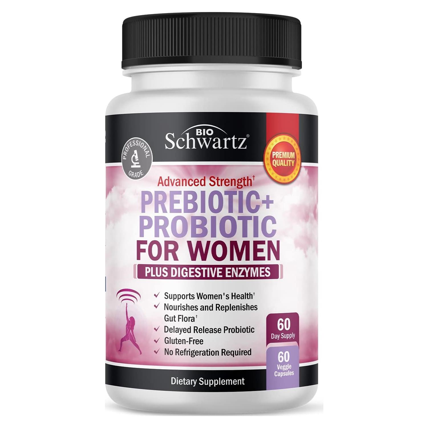 Prebióticos y Probióticos para Mujeres BioSchwartz 60 Cápsulas
