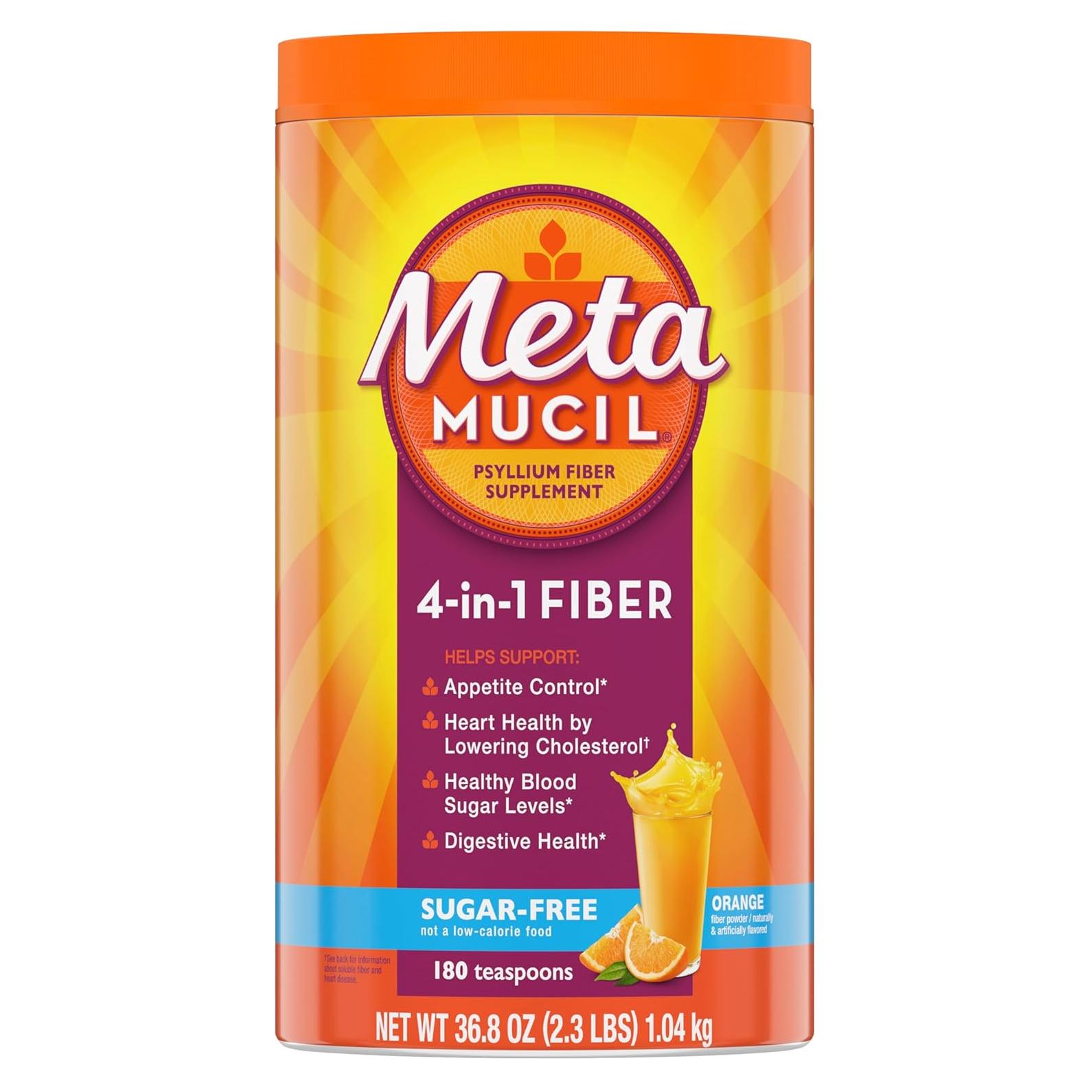 Metamucil Suplemento de Fibra 4-en-1 Sin Azúcar 180 Porciones