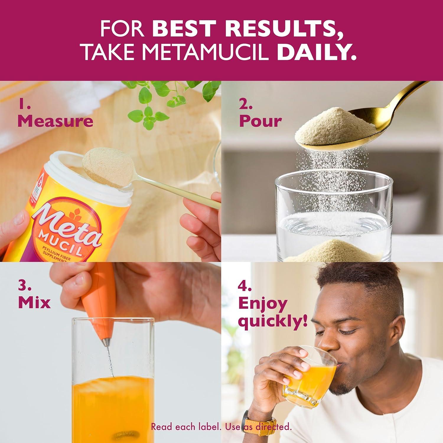 Metamucil Suplemento de Fibra 4-en-1 Sin Azúcar 180 Porciones