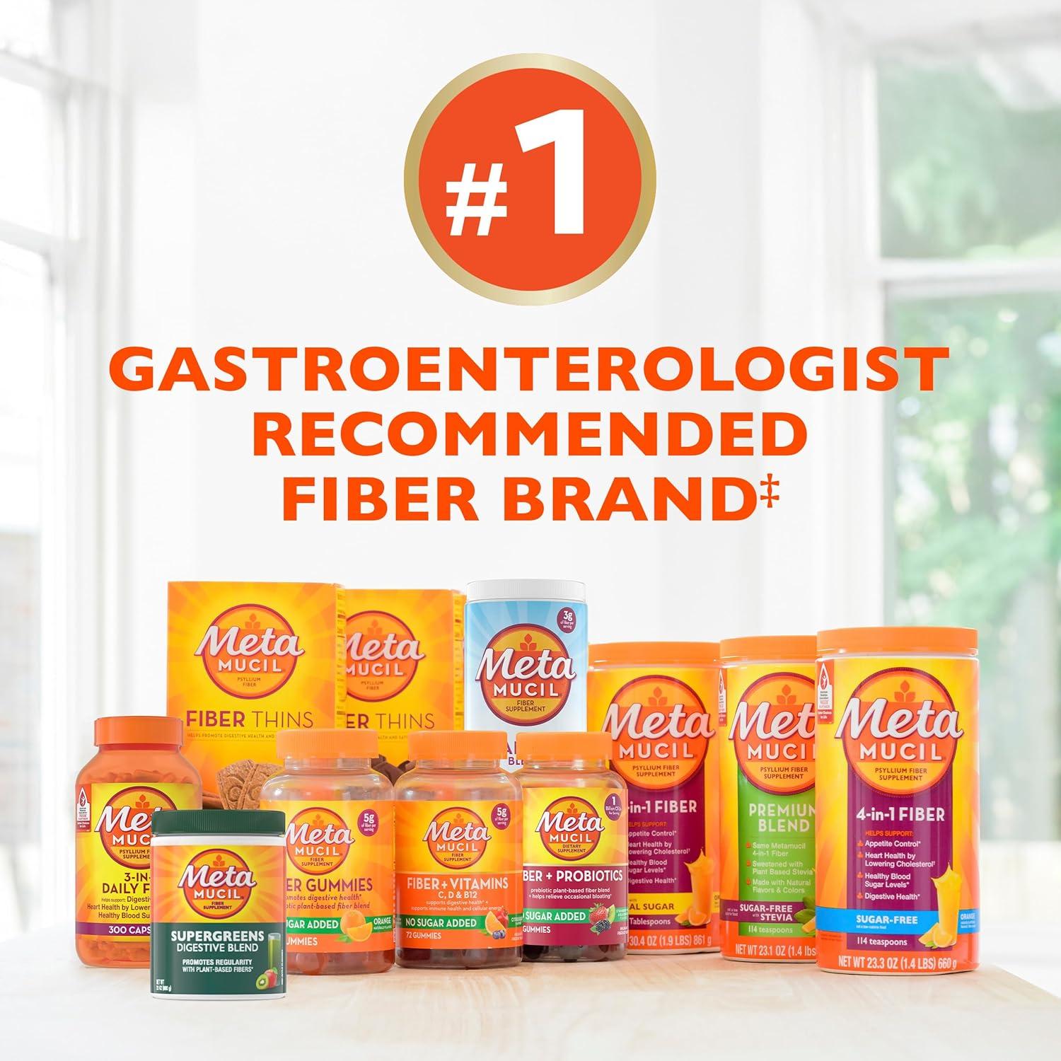 Metamucil Suplemento de Fibra 4-en-1 Sin Azúcar 180 Porciones