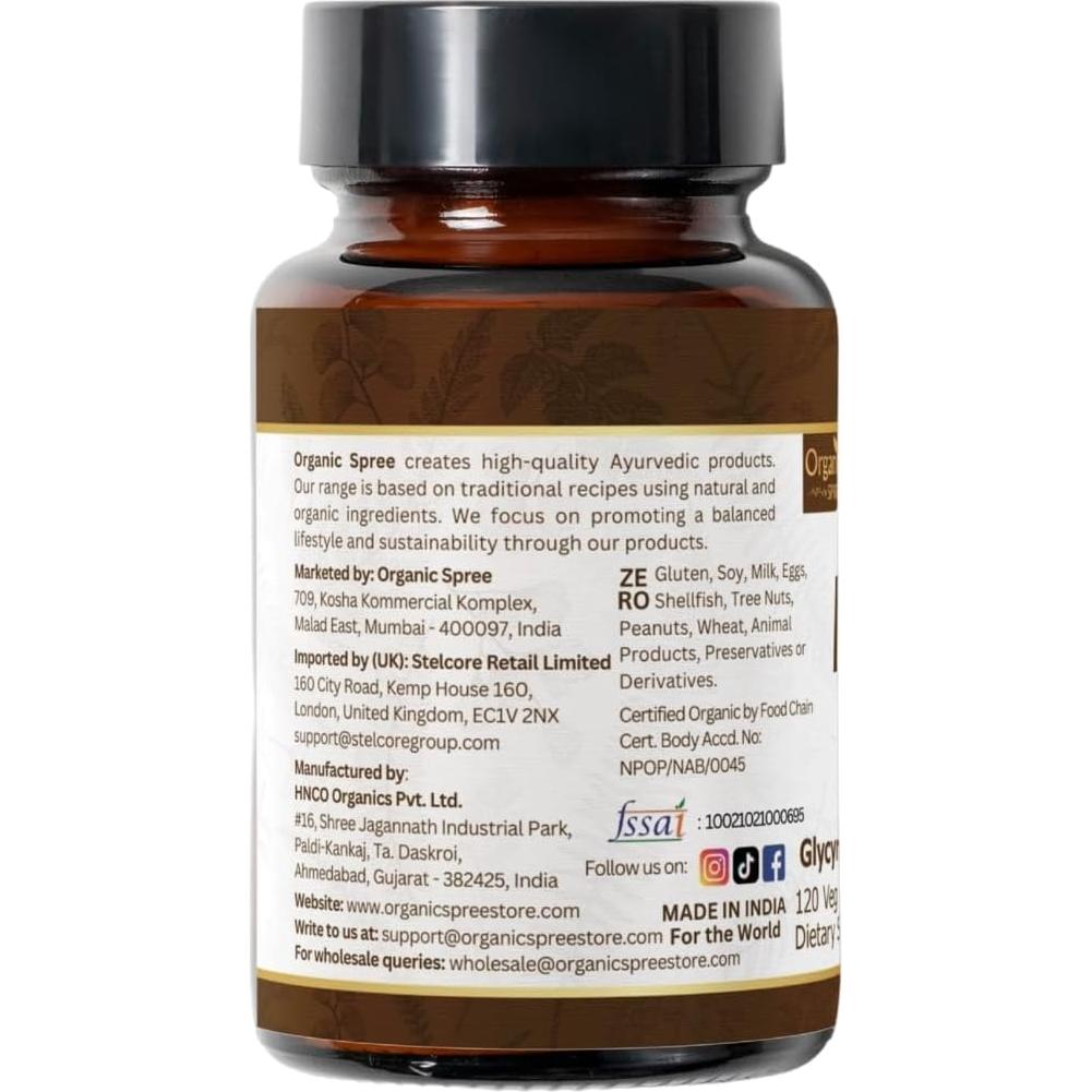 Tabletas de Mulethi Orgánico 120 Tab | Organic Spree | Salud Digestiva