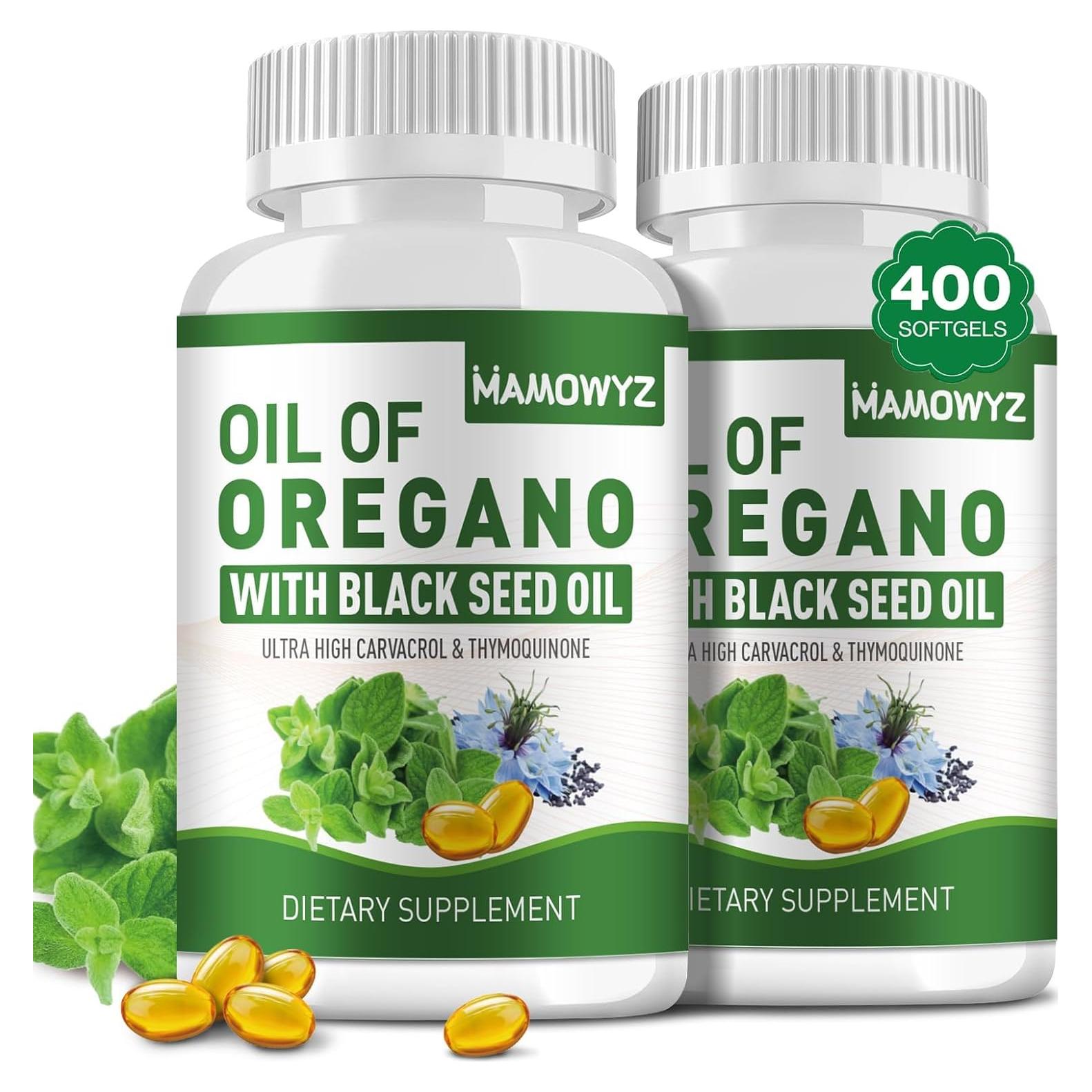 Aceite de Orégano Orgánico 400 Cápsulas Blandas MAMOWYZ