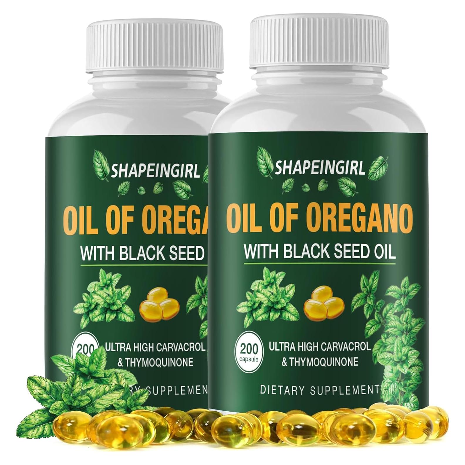 Suplemento de Aceite de Orégano Orgánico Shapeingirl 600 Cápsulas