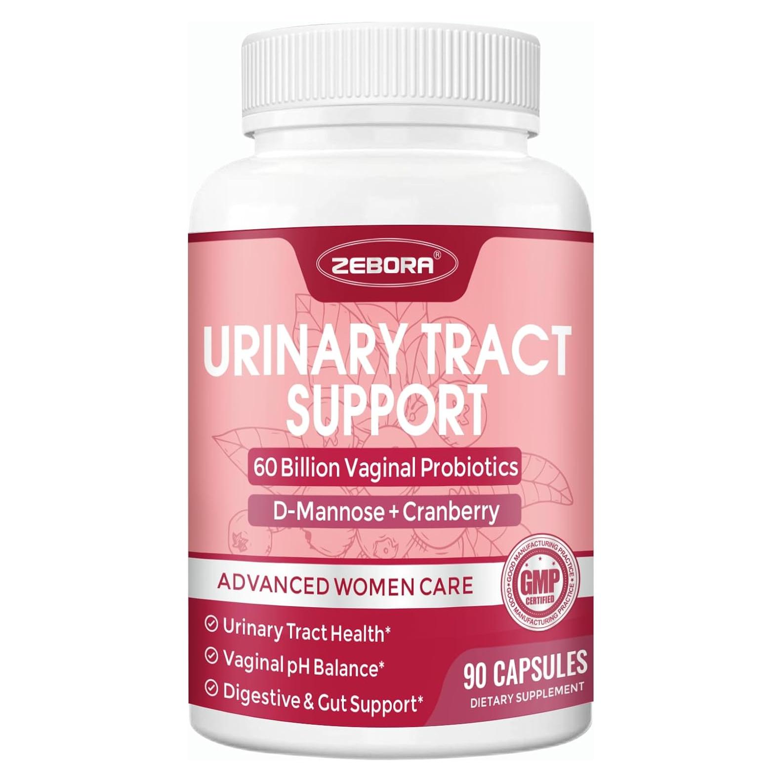 Suplemento Probiotico ZEBORA para Salud Urinaria Femenina - 90 Cápsulas