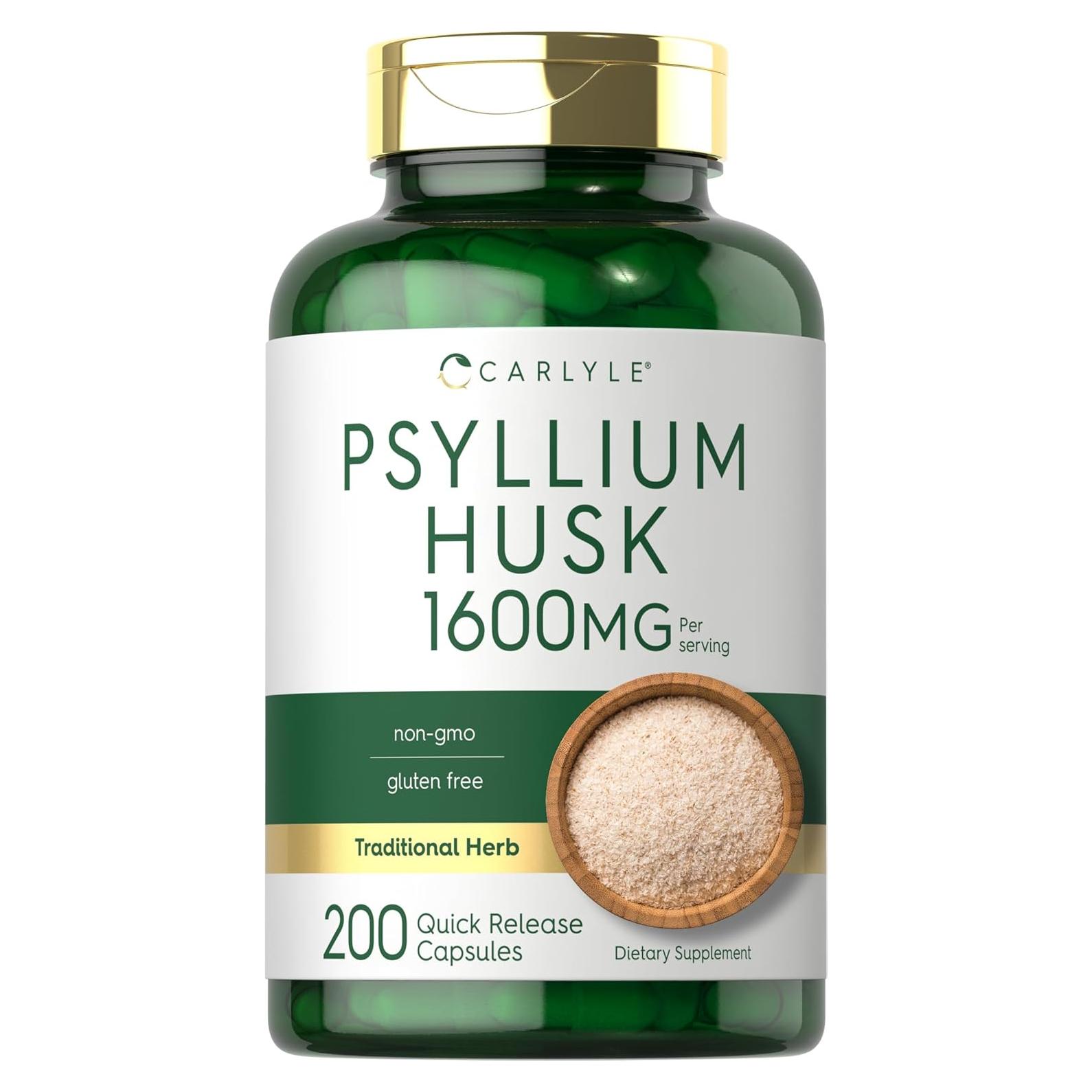 Cápsulas de Cáscara de Psyllium Carlyle 1600mg 200 Unidades